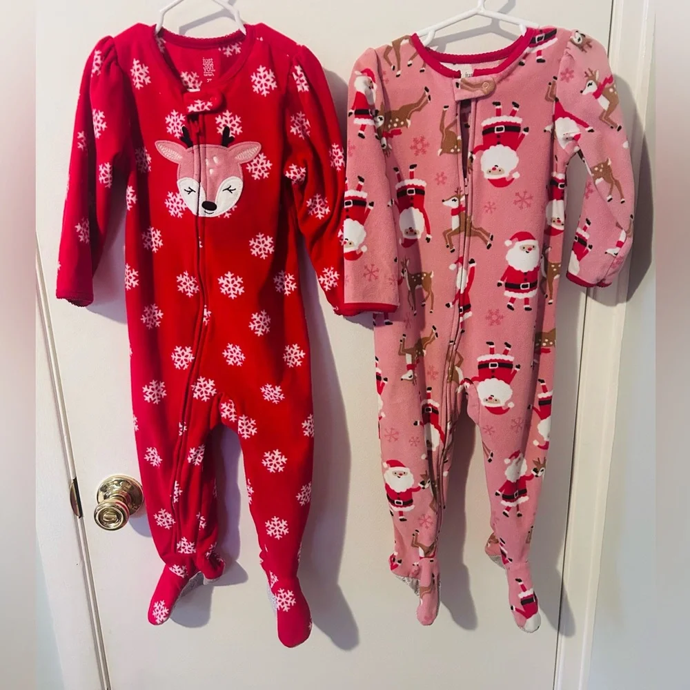 Carter’s Just One You Reindeer St Blanket/Sleeper/Romper 2 Pack,Sz 2T,Pajama Set